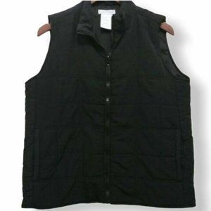 Casual Gear | Black Sleeveless Quilted Zip up Vest | Sz M